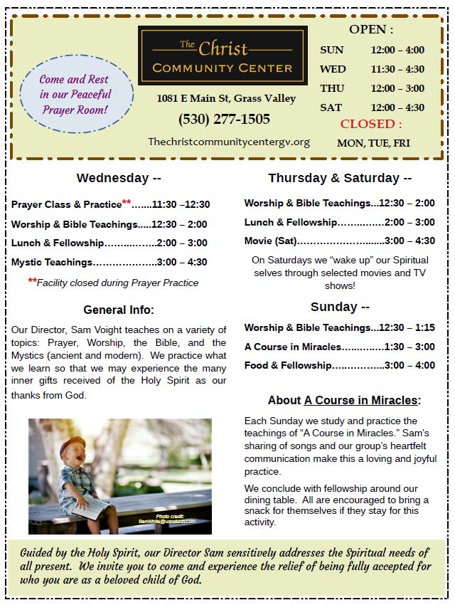 weekly schedule of classes